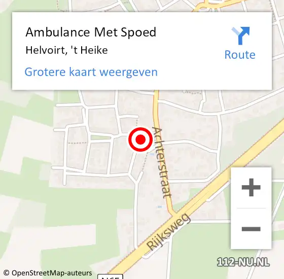 Locatie op kaart van de 112 melding: Ambulance Met Spoed Naar Helvoirt, 't Heike op 3 mei 2017 18:50