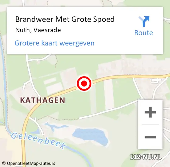 Locatie op kaart van de 112 melding: Brandweer Met Grote Spoed Naar Nuth, Vaesrade op 3 mei 2017 18:54