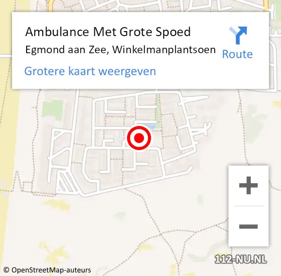 Locatie op kaart van de 112 melding: Ambulance Met Grote Spoed Naar Egmond aan Zee, Winkelmanplantsoen op 3 mei 2017 19:52