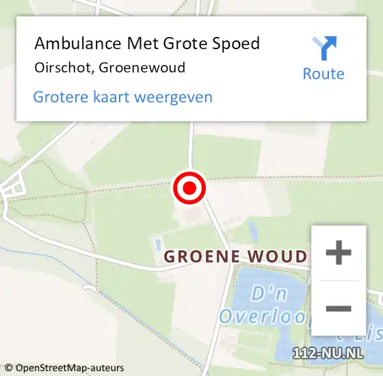 Locatie op kaart van de 112 melding: Ambulance Met Grote Spoed Naar Oirschot, Groenewoud op 3 mei 2017 20:03