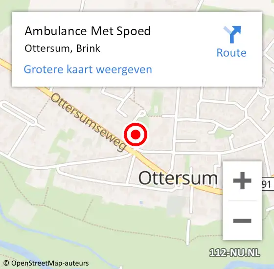 Locatie op kaart van de 112 melding: Ambulance Met Spoed Naar Ottersum, Brink op 3 mei 2017 20:29