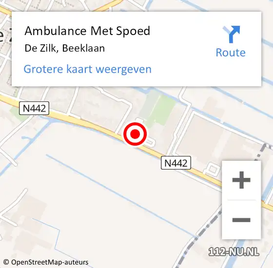 Locatie op kaart van de 112 melding: Ambulance Met Spoed Naar De Zilk, Beeklaan op 3 mei 2017 20:51