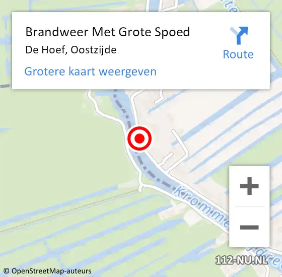 Locatie op kaart van de 112 melding: Brandweer Met Grote Spoed Naar De Hoef, Oostzijde op 3 mei 2017 21:17