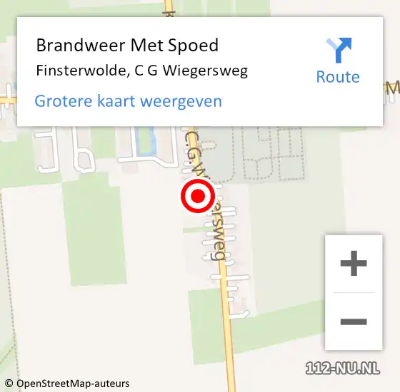 Locatie op kaart van de 112 melding: Brandweer Met Spoed Naar Finsterwolde, C G Wiegersweg op 19 januari 2014 10:19