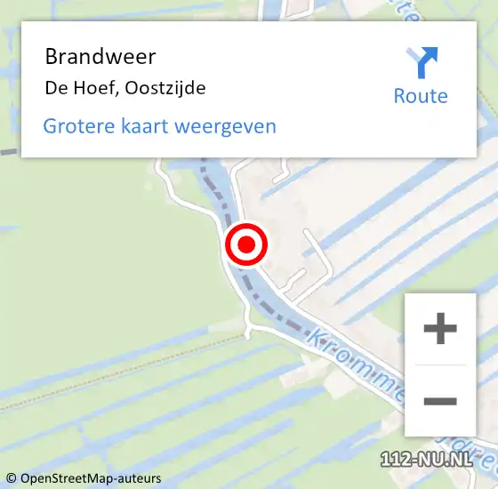 Locatie op kaart van de 112 melding: Brandweer De Hoef, Oostzijde op 3 mei 2017 22:21