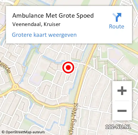 Locatie op kaart van de 112 melding: Ambulance Met Grote Spoed Naar Veenendaal, Kruiser op 3 mei 2017 23:19