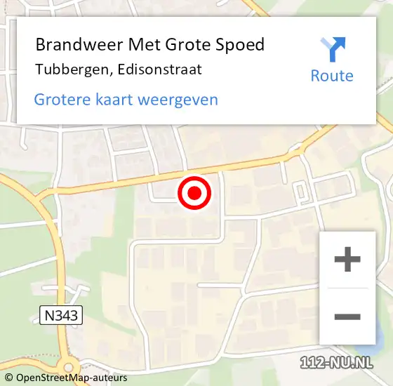 Locatie op kaart van de 112 melding: Brandweer Met Grote Spoed Naar Tubbergen, Edisonstraat op 3 mei 2017 23:33