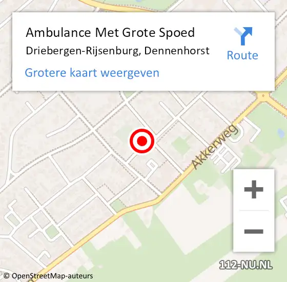 Locatie op kaart van de 112 melding: Ambulance Met Grote Spoed Naar Driebergen-Rijsenburg, Dennenhorst op 4 mei 2017 04:12