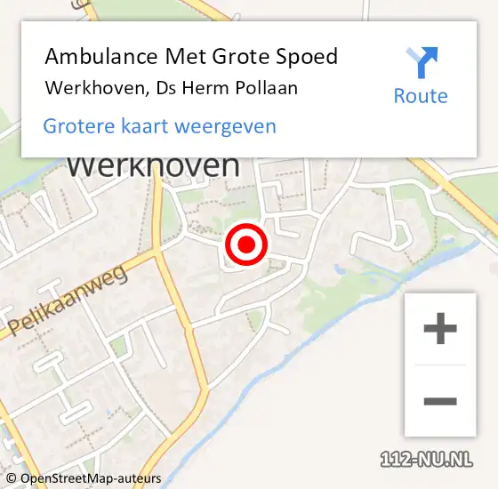 Locatie op kaart van de 112 melding: Ambulance Met Grote Spoed Naar Werkhoven, Ds Herm Pollaan op 4 mei 2017 04:31