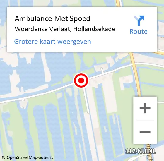 Locatie op kaart van de 112 melding: Ambulance Met Spoed Naar Woerdense Verlaat, Hollandsekade op 4 mei 2017 05:10