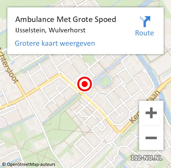 Locatie op kaart van de 112 melding: Ambulance Met Grote Spoed Naar IJsselstein, Wulverhorst op 4 mei 2017 07:25