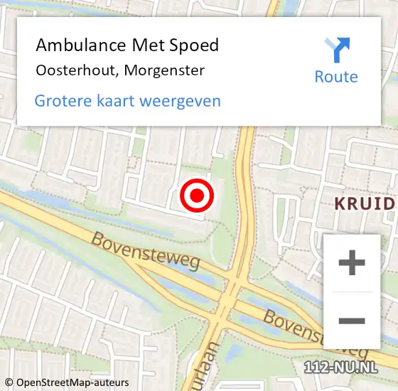 Locatie op kaart van de 112 melding: Ambulance Met Spoed Naar Oosterhout, Morgenster op 4 mei 2017 08:58