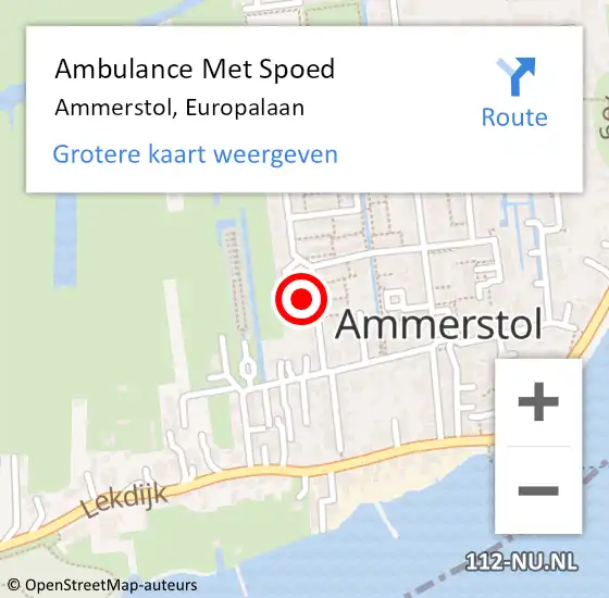 Locatie op kaart van de 112 melding: Ambulance Met Spoed Naar Ammerstol, Europalaan op 4 mei 2017 09:02