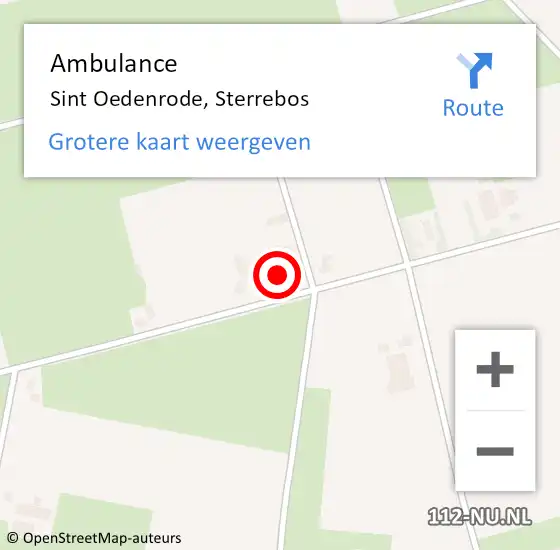 Locatie op kaart van de 112 melding: Ambulance Sint Oedenrode, Sterrebos op 4 mei 2017 09:57
