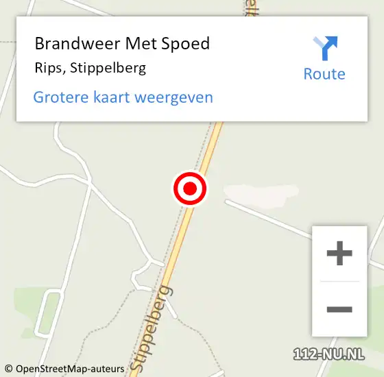 Locatie op kaart van de 112 melding: Brandweer Met Spoed Naar Rips, Stippelberg op 19 januari 2014 11:06