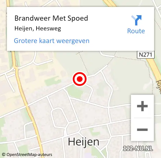 Locatie op kaart van de 112 melding: Brandweer Met Spoed Naar Heijen, Heesweg op 4 mei 2017 10:56