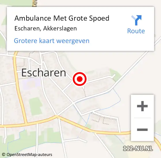 Locatie op kaart van de 112 melding: Ambulance Met Grote Spoed Naar Escharen, Akkerslagen op 4 mei 2017 12:18