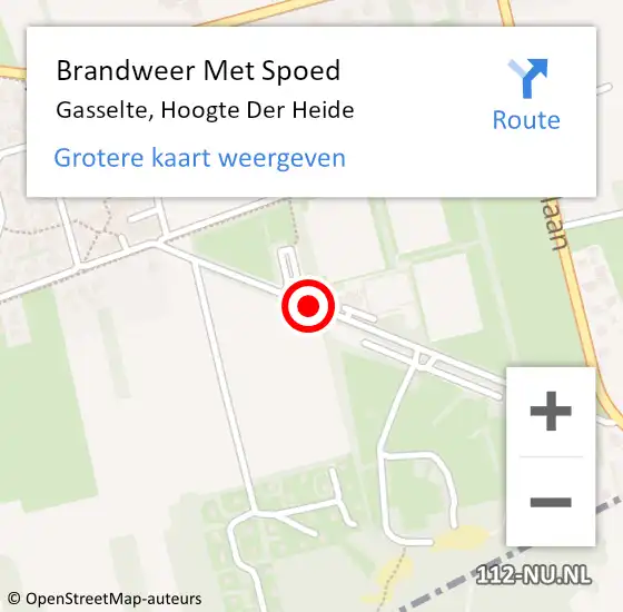 Locatie op kaart van de 112 melding: Brandweer Met Spoed Naar Gasselte, Hoogte Der Heide op 6 september 2013 20:52