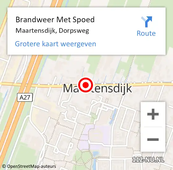 Locatie op kaart van de 112 melding: Brandweer Met Spoed Naar Maartensdijk, Dorpsweg op 4 mei 2017 13:15