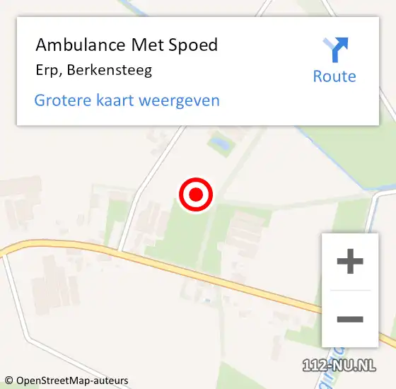 Locatie op kaart van de 112 melding: Ambulance Met Spoed Naar Erp, Berkensteeg op 4 mei 2017 14:11