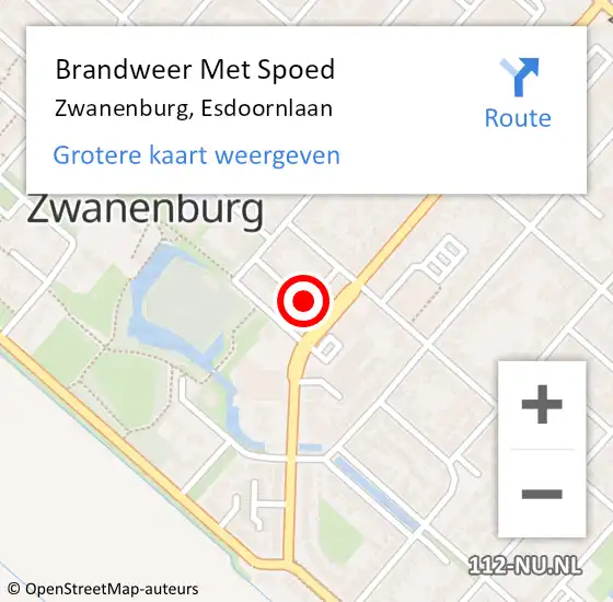 Locatie op kaart van de 112 melding: Brandweer Met Spoed Naar Zwanenburg, Esdoornlaan op 4 mei 2017 14:36