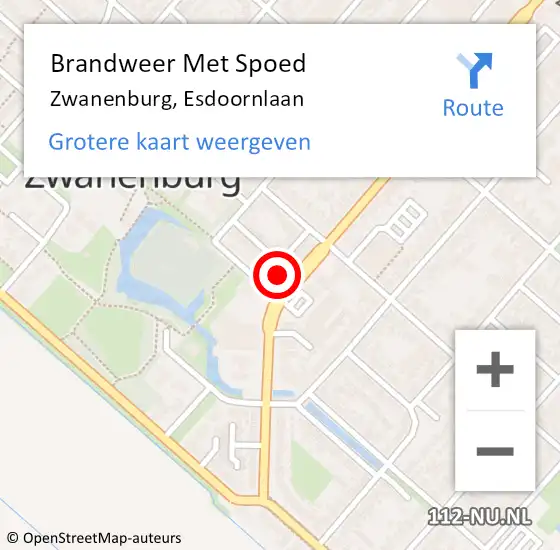 Locatie op kaart van de 112 melding: Brandweer Met Spoed Naar Zwanenburg, Esdoornlaan op 4 mei 2017 14:38