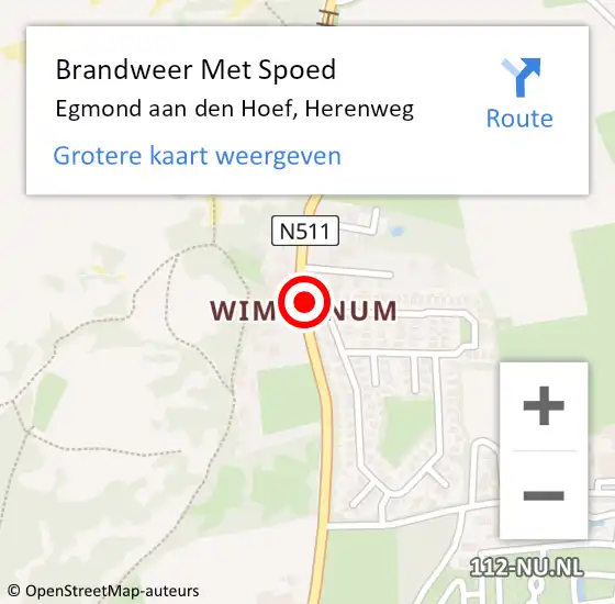 Locatie op kaart van de 112 melding: Brandweer Met Spoed Naar Egmond aan den Hoef, Herenweg op 4 mei 2017 15:21