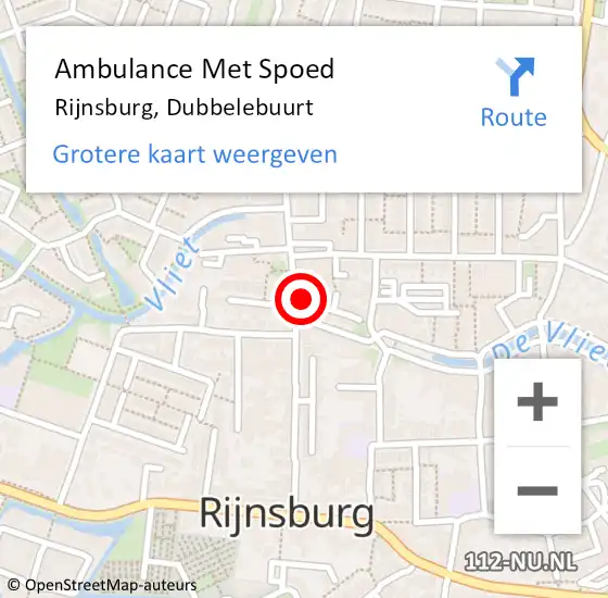 Locatie op kaart van de 112 melding: Ambulance Met Spoed Naar Rijnsburg, Dubbelebuurt op 4 mei 2017 16:09