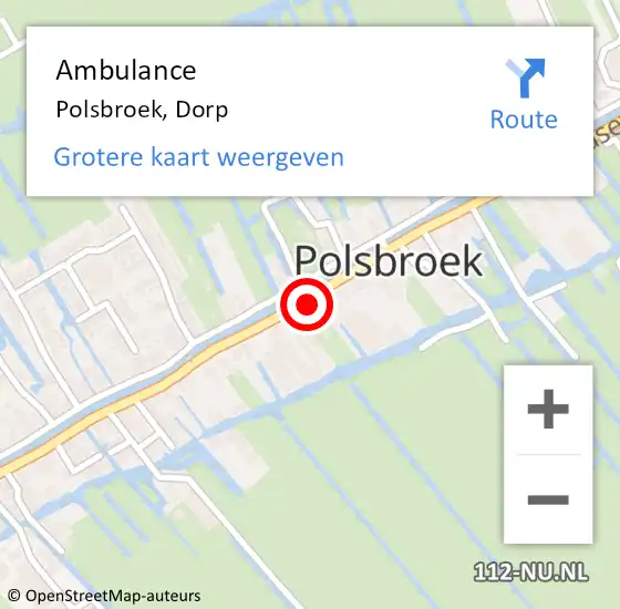 Locatie op kaart van de 112 melding: Ambulance Polsbroek, Dorp op 4 mei 2017 16:15