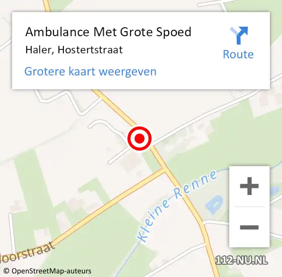 Locatie op kaart van de 112 melding: Ambulance Met Grote Spoed Naar Haler, Hostertstraat op 4 mei 2017 17:07