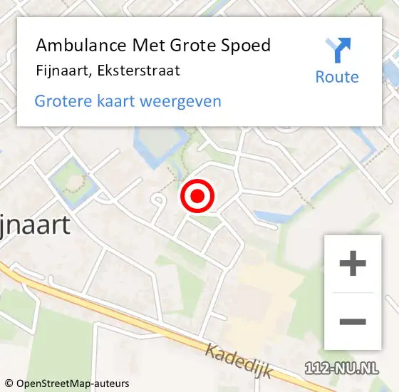 Locatie op kaart van de 112 melding: Ambulance Met Grote Spoed Naar Fijnaart, Eksterstraat op 4 mei 2017 18:11