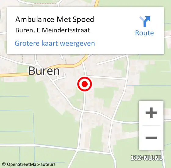 Locatie op kaart van de 112 melding: Ambulance Met Spoed Naar Buren, E Meindertsstraat op 19 januari 2014 12:09