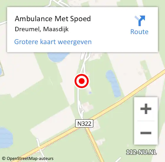 Locatie op kaart van de 112 melding: Ambulance Met Spoed Naar Dreumel, Maasdijk op 4 mei 2017 18:33