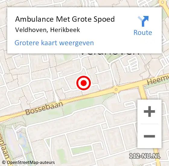 Locatie op kaart van de 112 melding: Ambulance Met Grote Spoed Naar Veldhoven, Herikbeek op 4 mei 2017 20:19