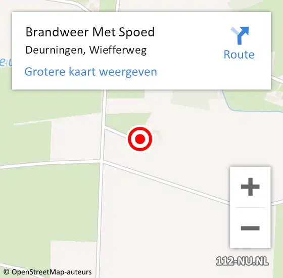 Locatie op kaart van de 112 melding: Brandweer Met Spoed Naar Deurningen, Wiefferweg op 4 mei 2017 21:36