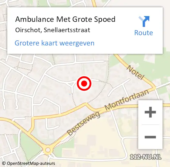 Locatie op kaart van de 112 melding: Ambulance Met Grote Spoed Naar Oirschot, Snellaertsstraat op 4 mei 2017 22:42