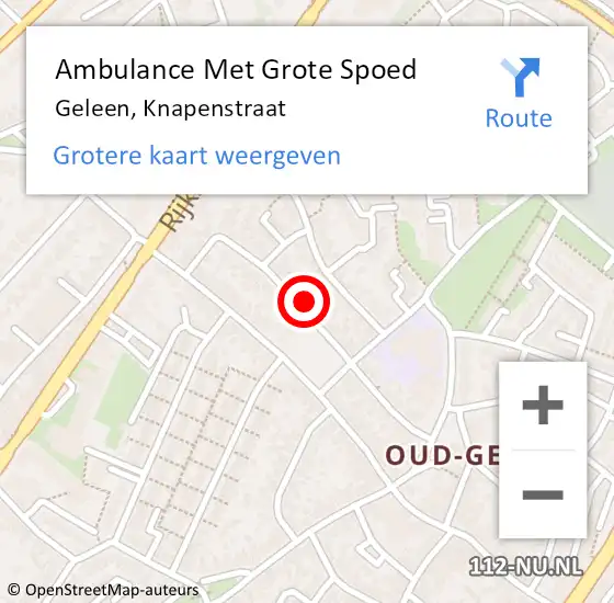 Locatie op kaart van de 112 melding: Ambulance Met Grote Spoed Naar Geleen, Knapenstraat op 19 januari 2014 12:31