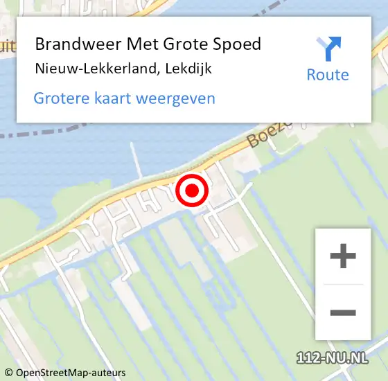 Locatie op kaart van de 112 melding: Brandweer Met Grote Spoed Naar Nieuw-Lekkerland, Lekdijk op 4 mei 2017 22:59