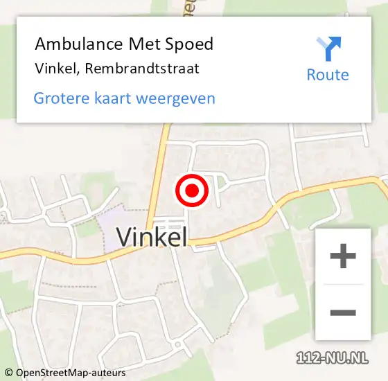 Locatie op kaart van de 112 melding: Ambulance Met Spoed Naar Vinkel, Rembrandtstraat op 4 mei 2017 23:15