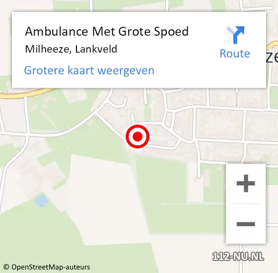 Locatie op kaart van de 112 melding: Ambulance Met Grote Spoed Naar Milheeze, Lankveld op 4 mei 2017 23:34