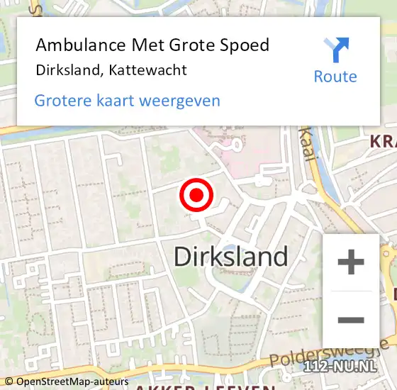 Locatie op kaart van de 112 melding: Ambulance Met Grote Spoed Naar Dirksland, Kattewacht op 5 mei 2017 00:28