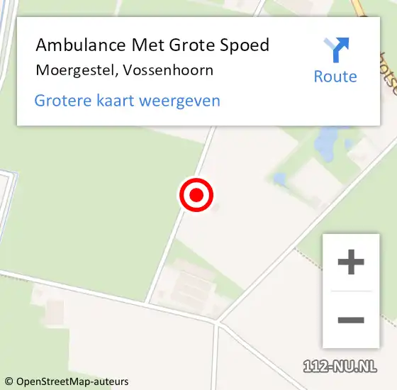 Locatie op kaart van de 112 melding: Ambulance Met Grote Spoed Naar Moergestel, Vossenhoorn op 5 mei 2017 03:06