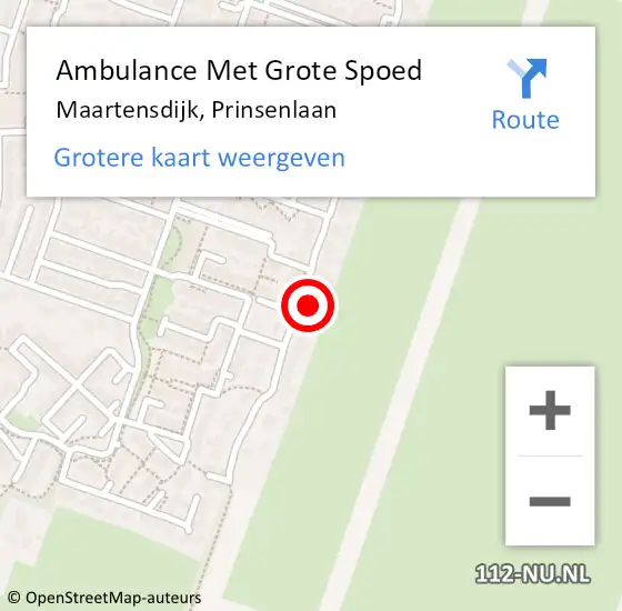 Locatie op kaart van de 112 melding: Ambulance Met Grote Spoed Naar Maartensdijk, Prinsenlaan op 5 mei 2017 03:27