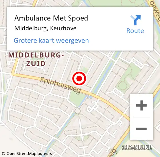 Locatie op kaart van de 112 melding: Ambulance Met Spoed Naar Middelburg, Keurhove op 5 mei 2017 03:31