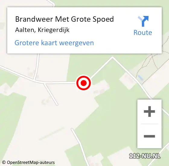 Locatie op kaart van de 112 melding: Brandweer Met Grote Spoed Naar Aalten, Kriegerdijk op 5 mei 2017 08:34