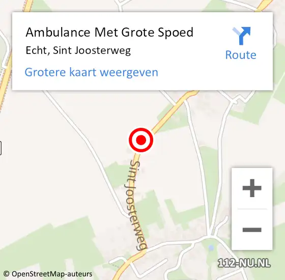 Locatie op kaart van de 112 melding: Ambulance Met Grote Spoed Naar Echt, Sint Joosterweg op 5 mei 2017 08:50