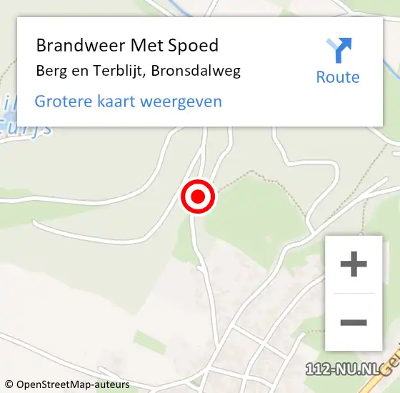 Locatie op kaart van de 112 melding: Brandweer Met Spoed Naar Berg en Terblijt, Bronsdalweg op 5 mei 2017 09:06