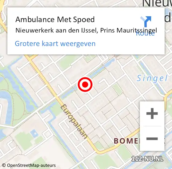 Locatie op kaart van de 112 melding: Ambulance Met Spoed Naar Nieuwerkerk aan den IJssel, Prins Mauritssingel op 5 mei 2017 11:03