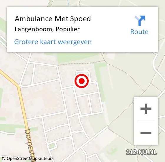 Locatie op kaart van de 112 melding: Ambulance Met Spoed Naar Langenboom, Populier op 5 mei 2017 11:12