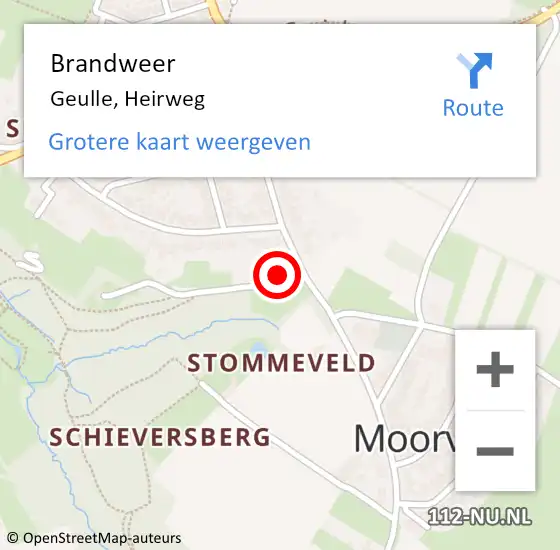 Locatie op kaart van de 112 melding: Brandweer Geulle, Heirweg op 19 januari 2014 13:16